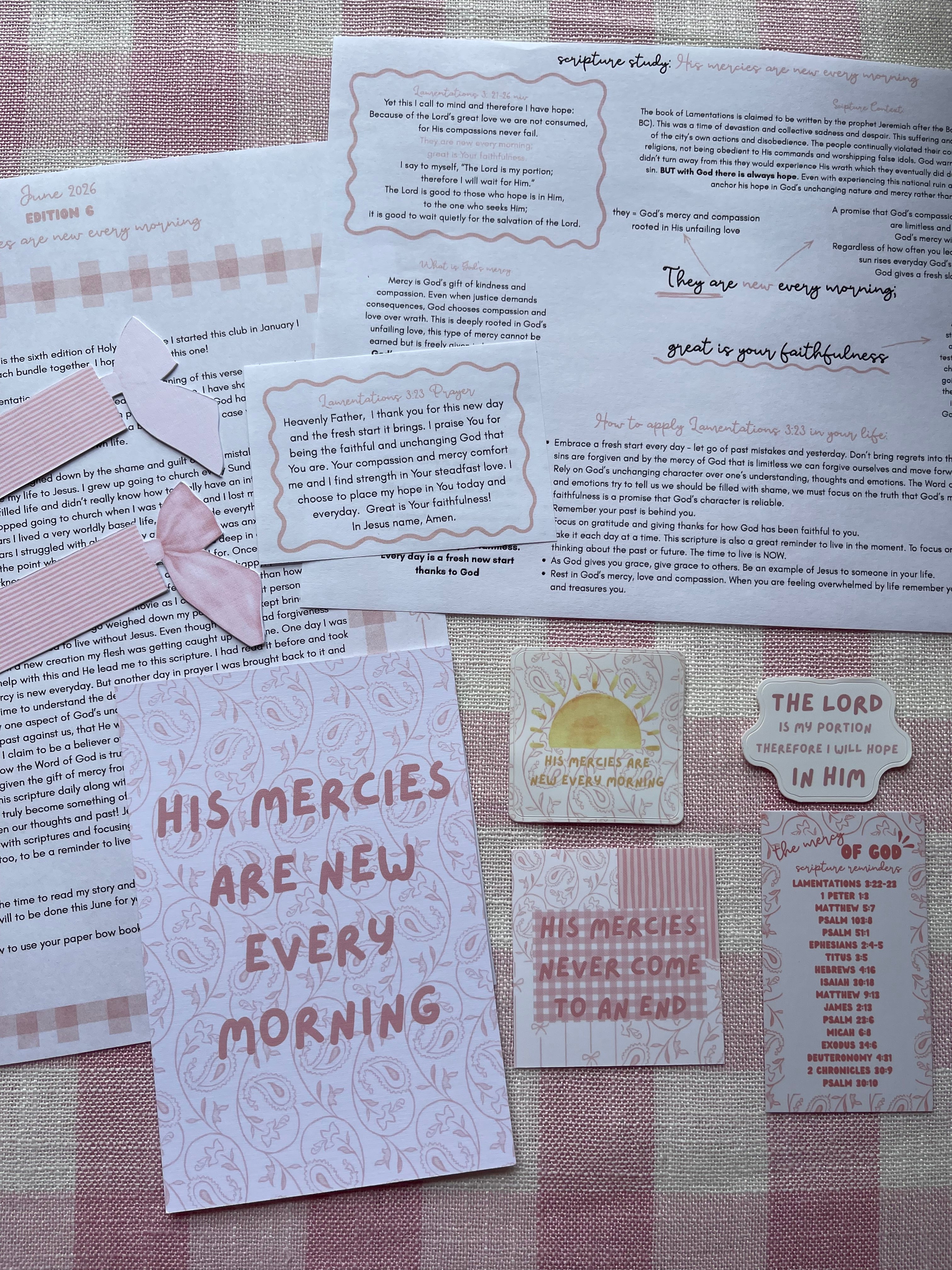 His mercies are new every morning bundle (June edition of mail club)
