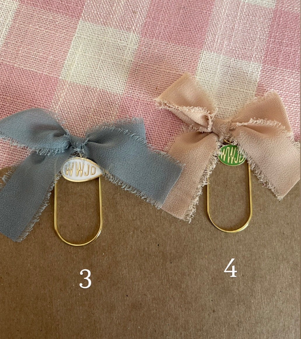 WWJD Bow Bookmark *bow style*