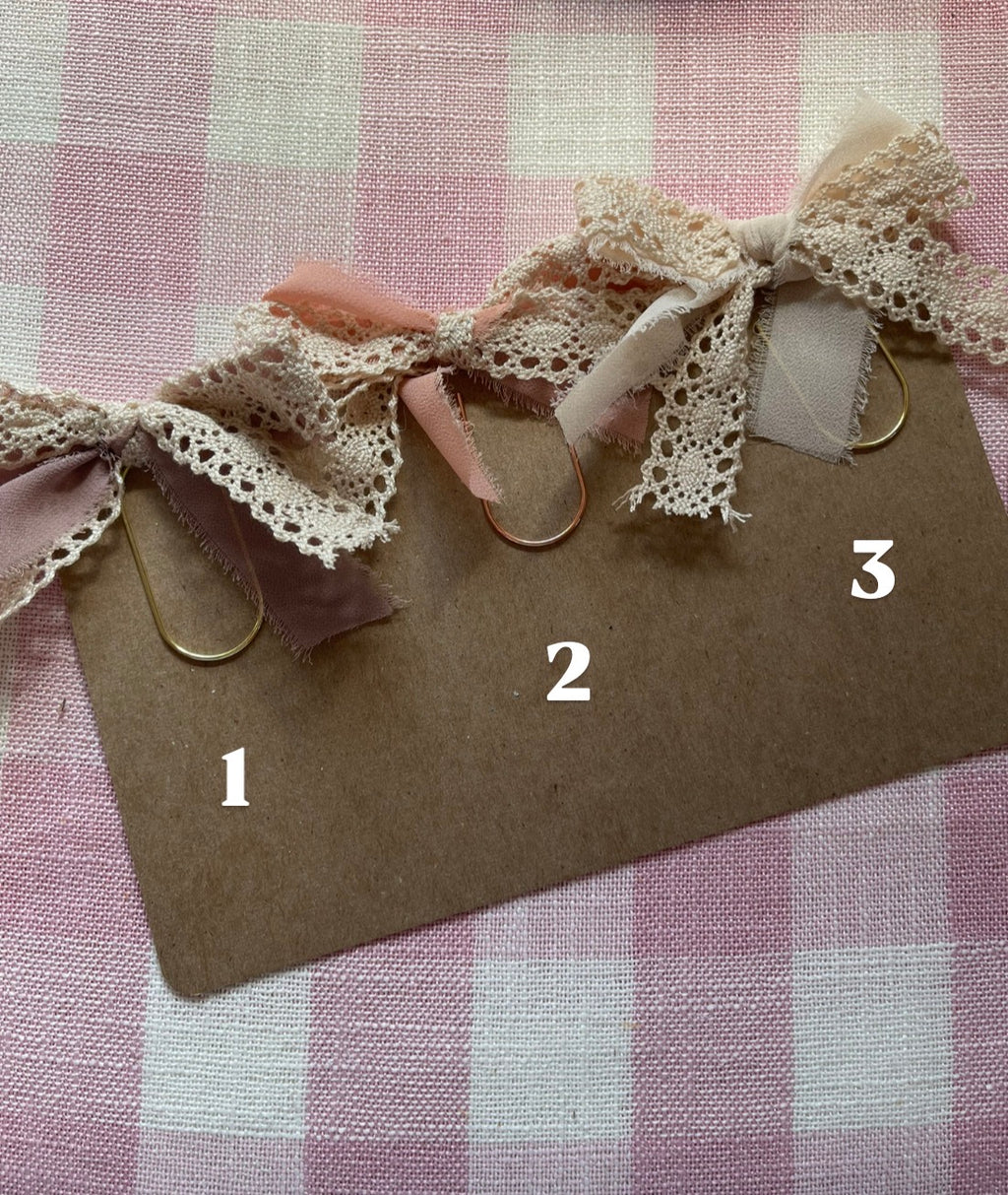 Lace + Ribbon Bow Bookmark
