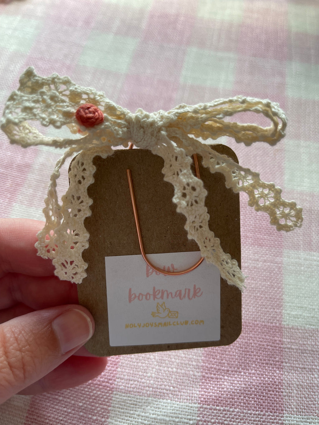 Embroidered Lace Bow Bookmark