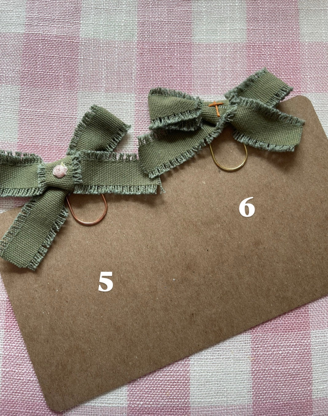 Embroidered Green Bow Bookmark