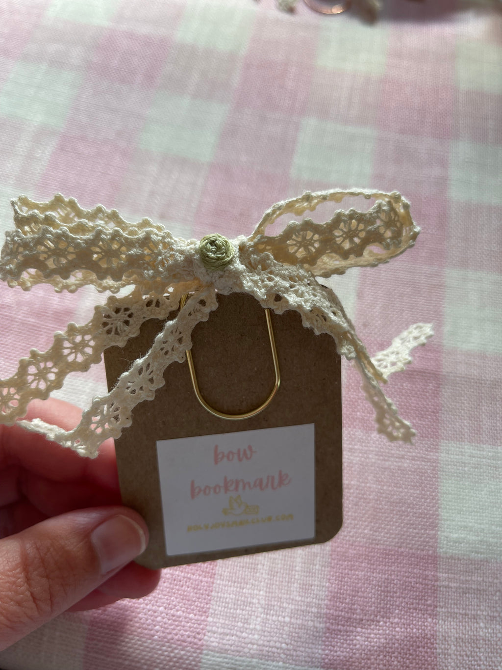 Embroidered Lace Bow Bookmark