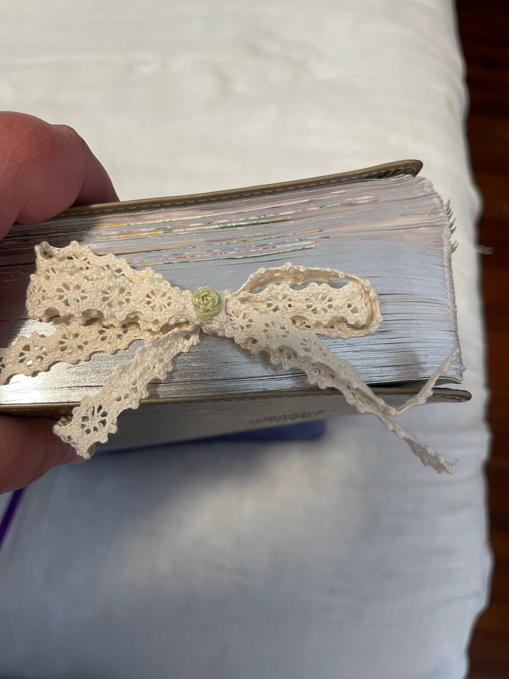 Embroidered Lace Bow Bookmark
