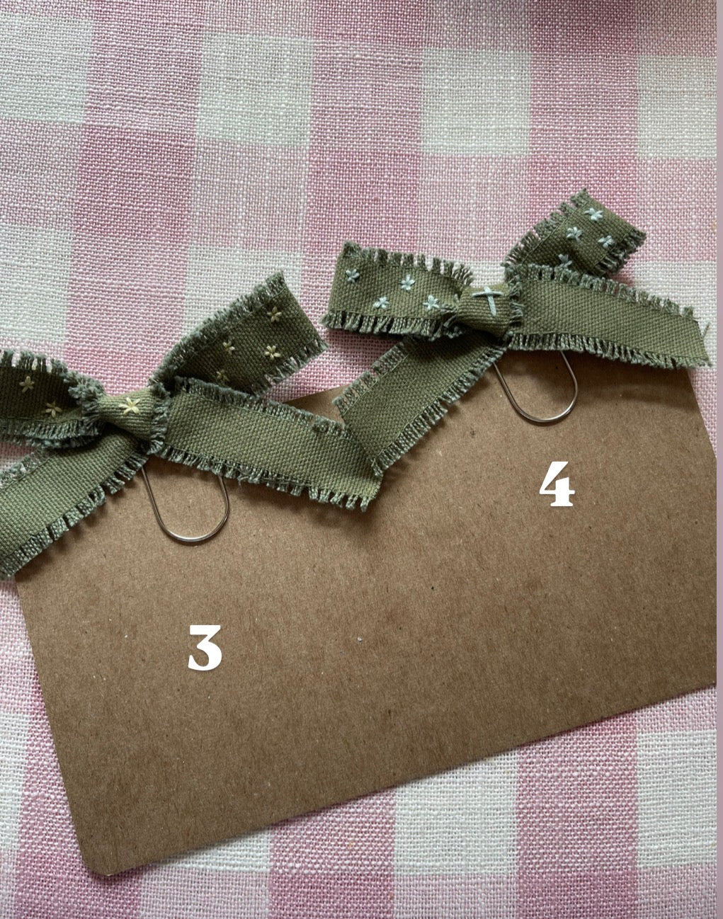 Embroidered Green Bow Bookmark
