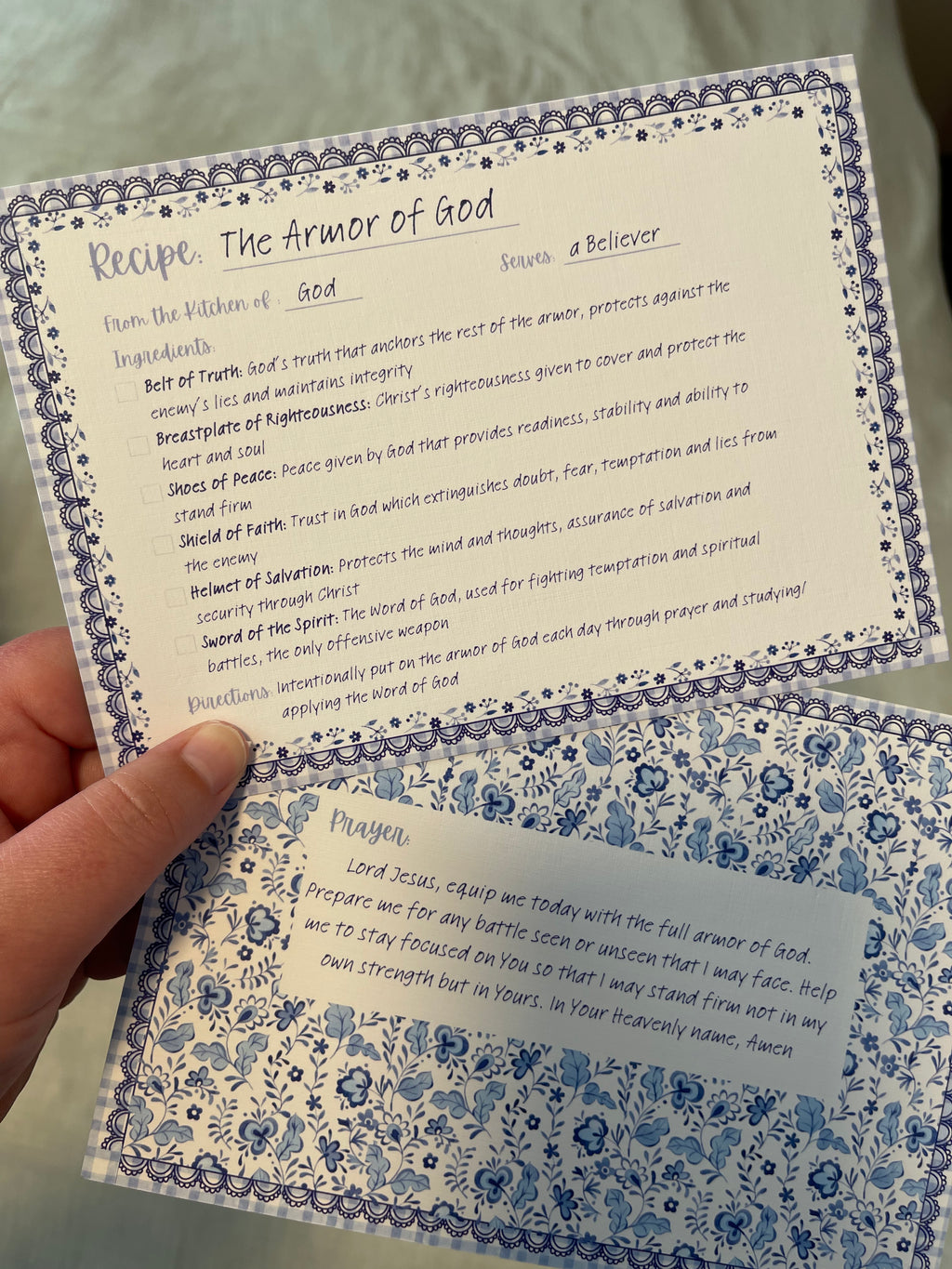 Armor of God Recipe Print